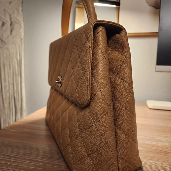 Vintage Chanel Kelly Top Handle Cavier Biege SHW (2001) - Picture 12 of 16